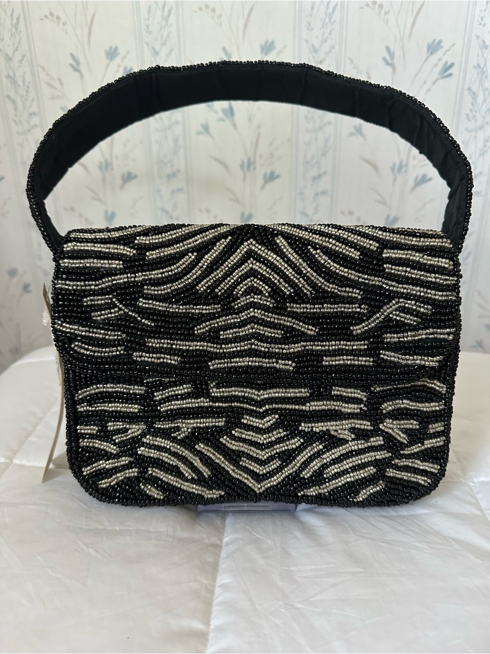 Studio 12 Black & Silver Beaded Shoulder Bag